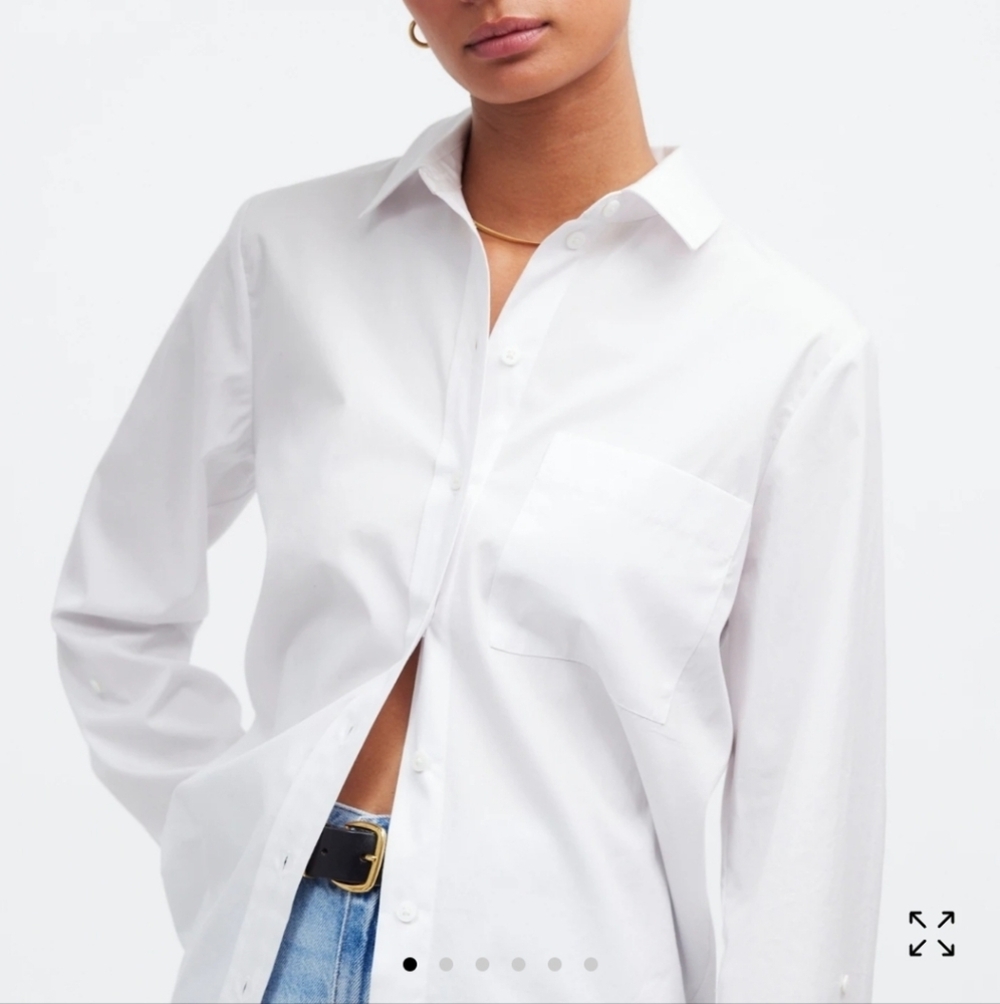 Madewell Relaxed Button-Front Shirt in Poplin| NWT |Sz XS - Picture 2 of 12